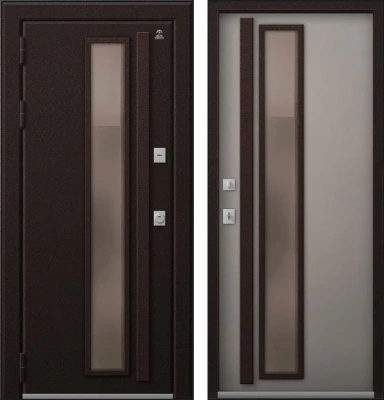Дверь Термо-14 Шоколад муар - кашемир грей